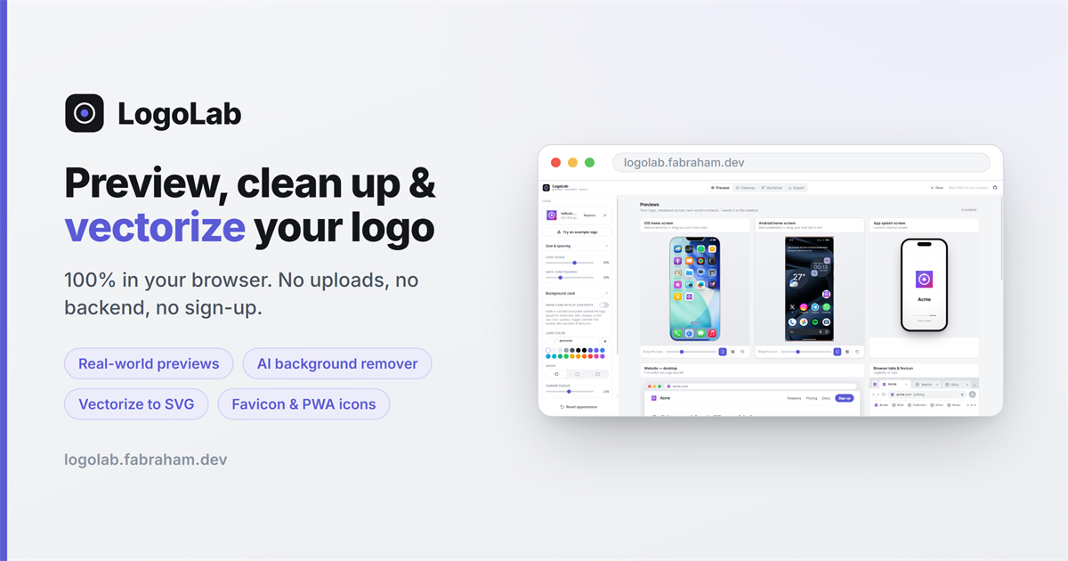 LogoLab — free image to SVG vectorizer, logo preview & icon export